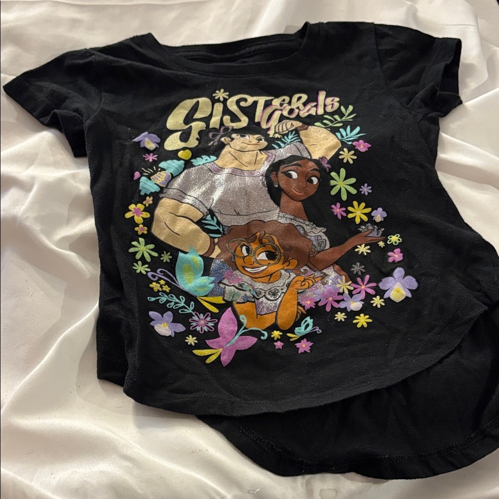 Kids Black Graphic T-Shirt 4/5
